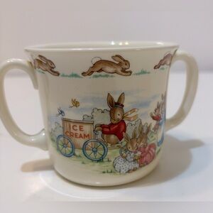 Vintage Royal Doulton English Bone China BUNNYKINS Double Handle Cup 1982